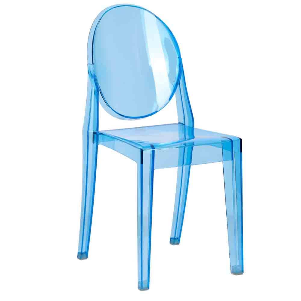 Chivari Blue Resin Kids Victoria Ghost Chair CGVRBL-KID-ZG-T