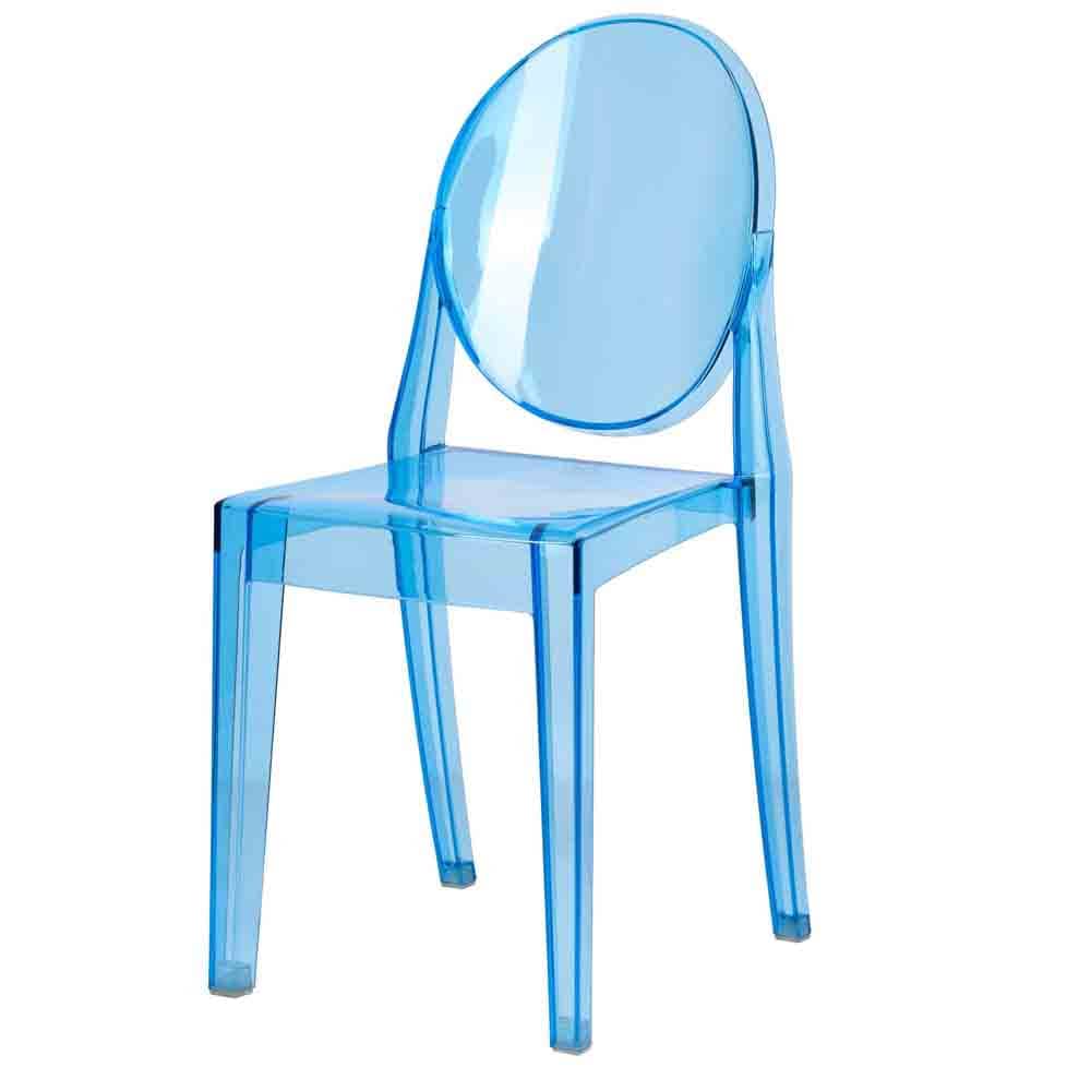 Chivari Blue Resin Kids Victoria Ghost Chair CGVRBL-KID-ZG-T