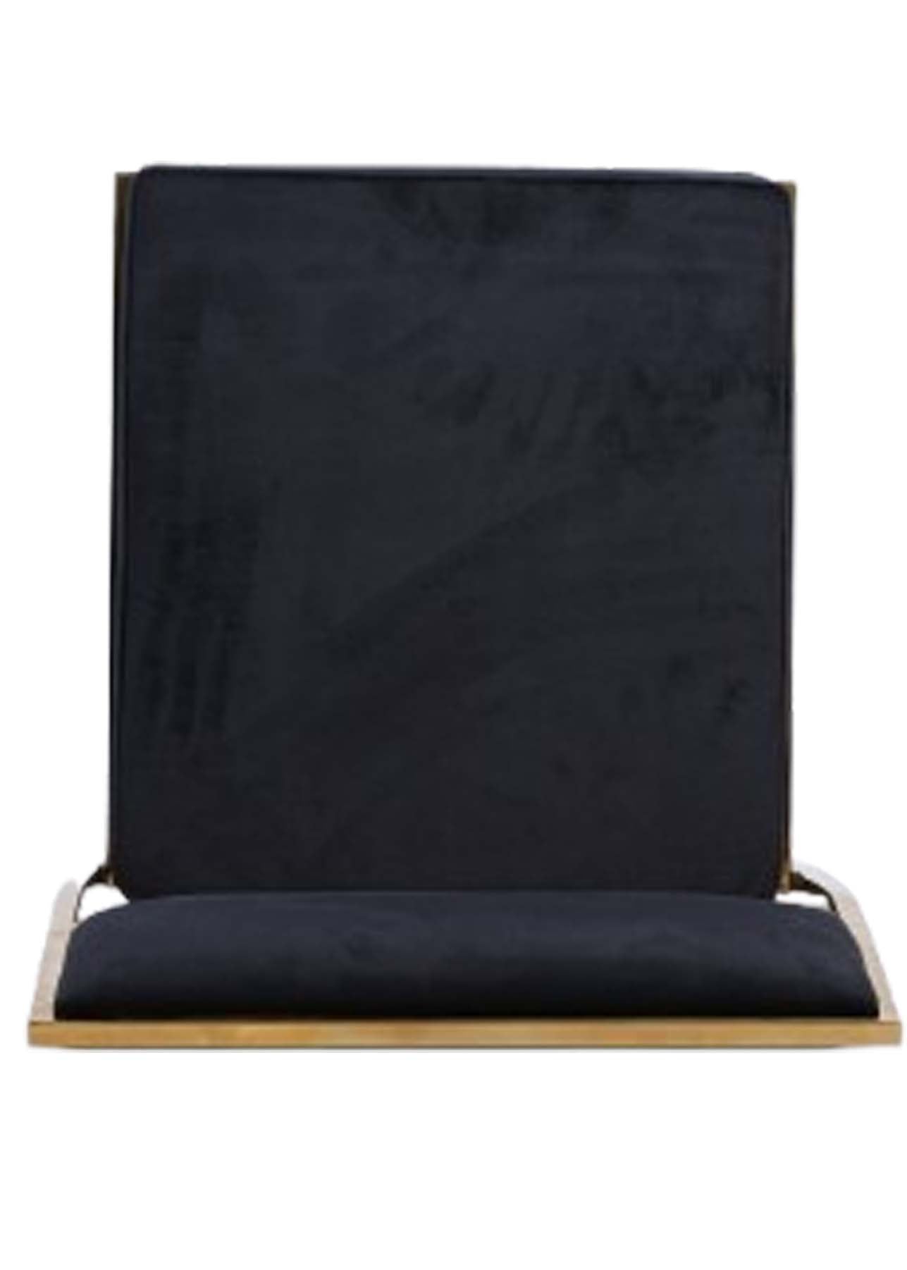 Chivari Melissa Barstool in Gold Stainless Steel Frame with Black Cushion Seat and Back BMMG-B-KIT-AX