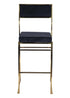 Chivari Melissa Barstool in Gold Stainless Steel Frame with Black Cushion Seat and Back BMMG-B-KIT-AX