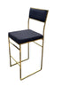Chivari Melissa Barstool in Gold Stainless Steel Frame with Black Cushion Seat and Back BMMG-B-KIT-AX