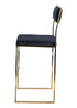 Chivari Melissa Barstool in Gold Stainless Steel Frame with Black Cushion Seat and Back BMMG-B-KIT-AX