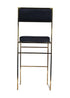Chivari Melissa Barstool in Gold Stainless Steel Frame with Black Cushion Seat and Back BMMG-B-KIT-AX
