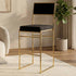 Chivari Melissa Barstool in Gold Stainless Steel Frame with Black Cushion Seat and Back BMMG-B-KIT-AX