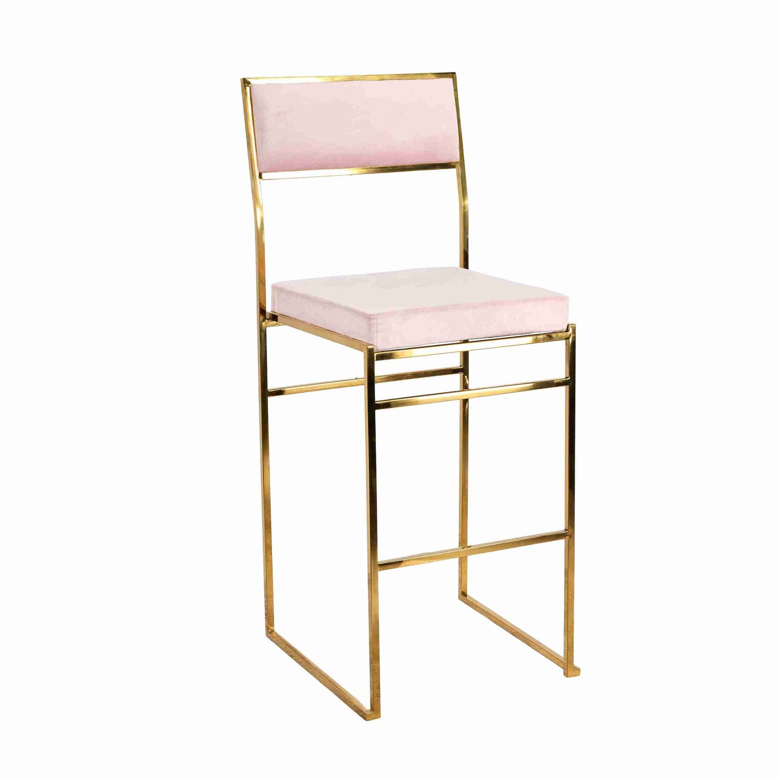 Chivari Melissa Barstool in Gold Stainless Steel Frame with Blush Cushion Seat and Back BMMG-BLSH-KIT-AX