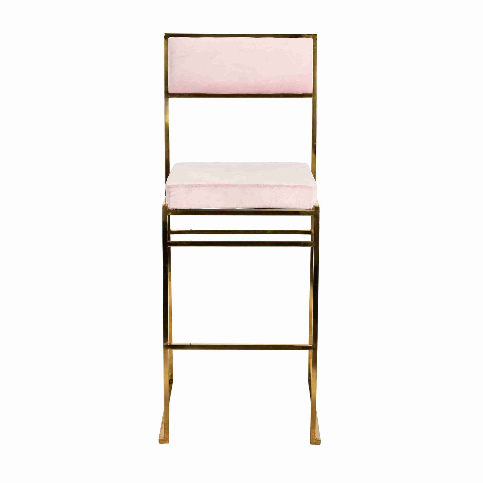 Chivari Melissa Barstool in Gold Stainless Steel Frame with Blush Cushion Seat and Back BMMG-BLSH-KIT-AX