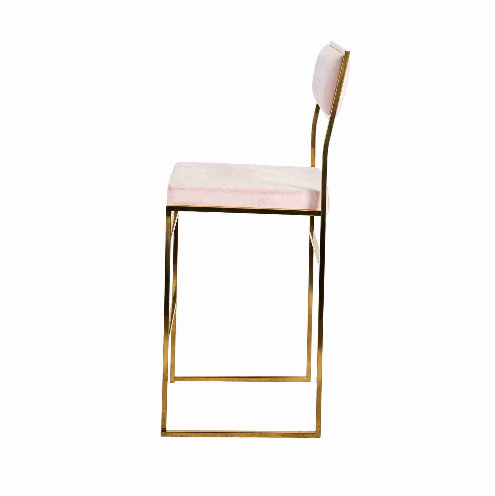 Chivari Melissa Barstool in Gold Stainless Steel Frame with Blush Cushion Seat and Back BMMG-BLSH-KIT-AX