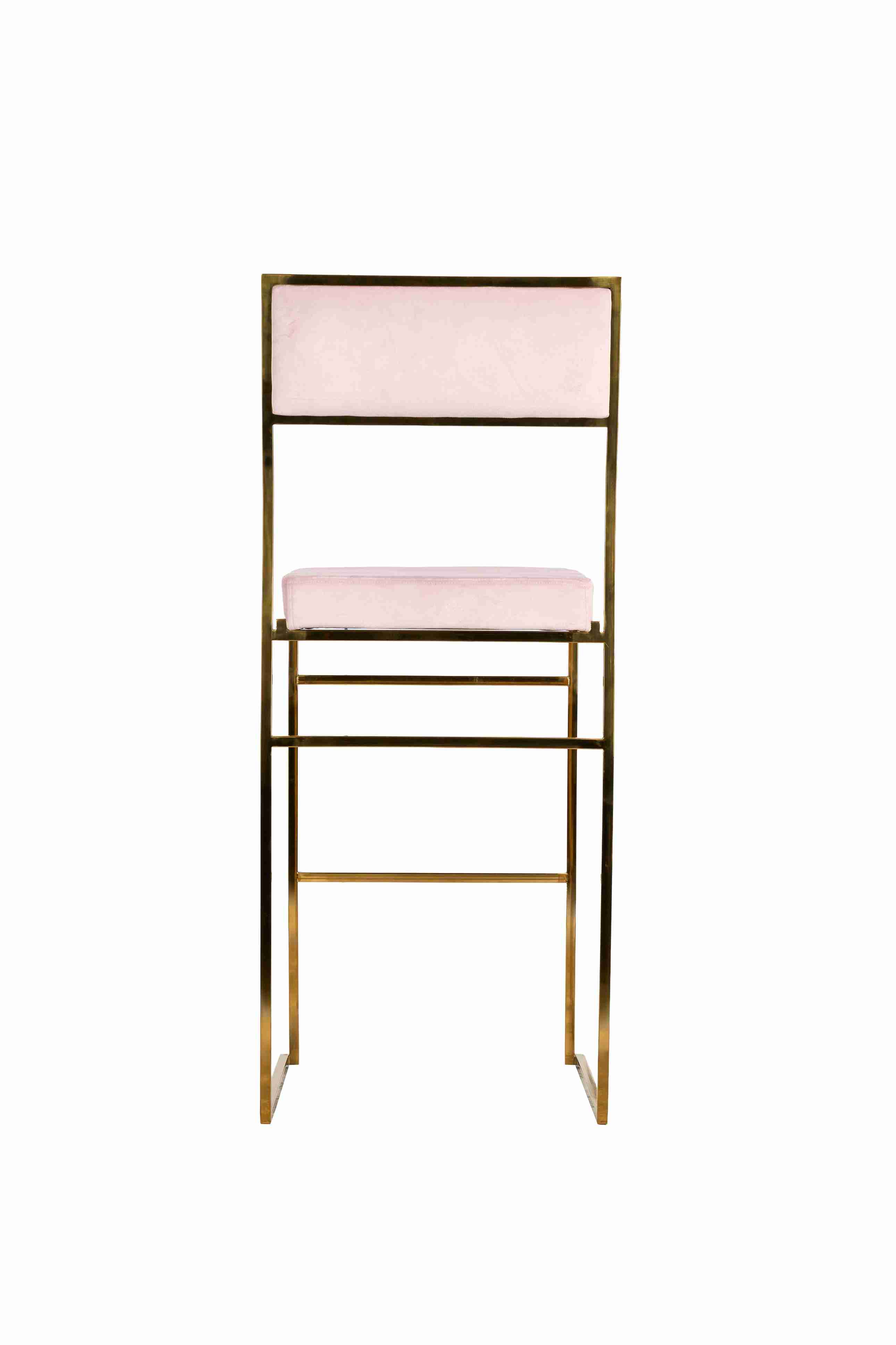 Chivari Melissa Barstool in Gold Stainless Steel Frame with Blush Cushion Seat and Back BMMG-BLSH-KIT-AX