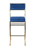 Chivari Melissa Barstool in Gold Stainless Steel Frame with Blue Cushion Seat and Back BMMG-BLU-KIT-AX