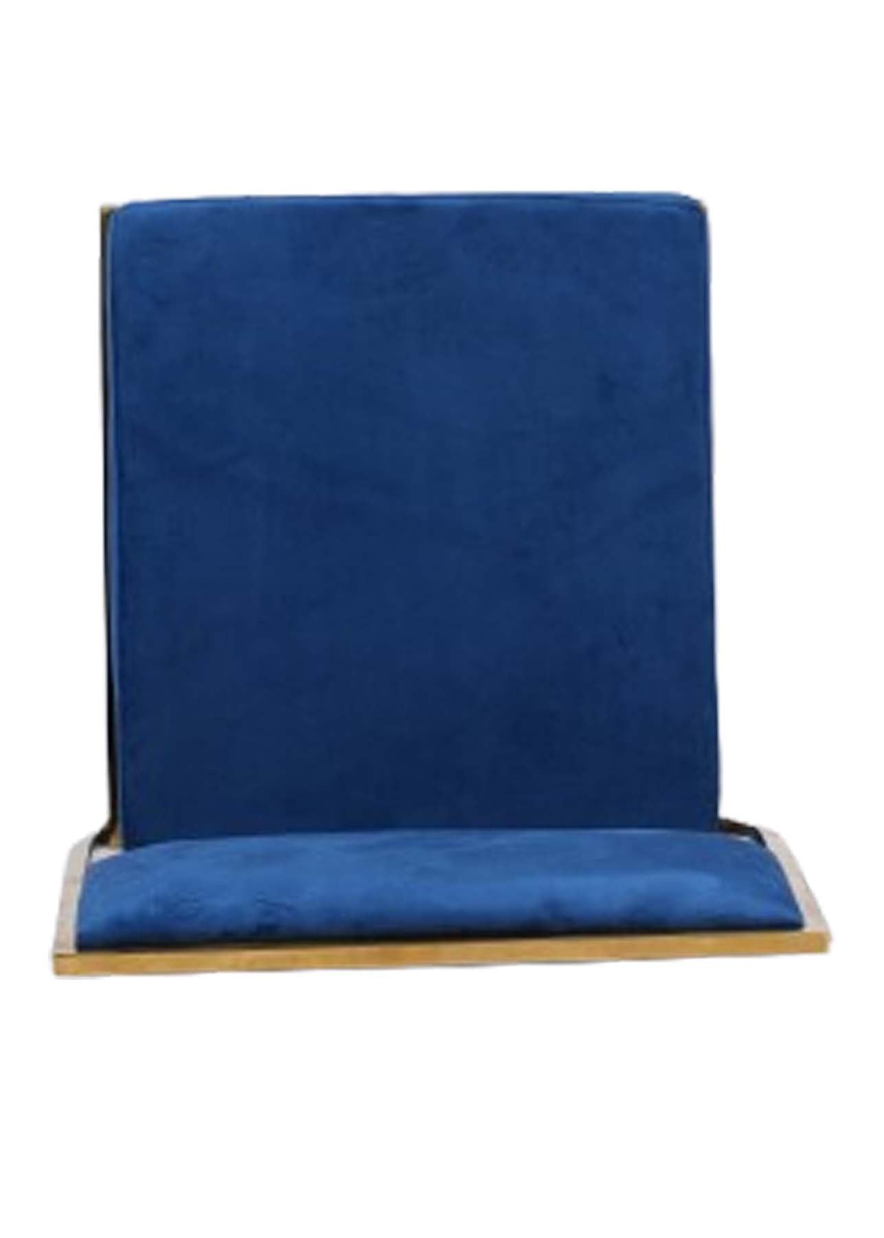 Chivari Melissa Barstool in Gold Stainless Steel Frame with Blue Cushion Seat and Back BMMG-BLU-KIT-AX