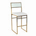 Chivari Melissa Barstool in Gold Stainless Steel Frame with White Cushion Seat and Back BMMG-WHI-KIT-AX