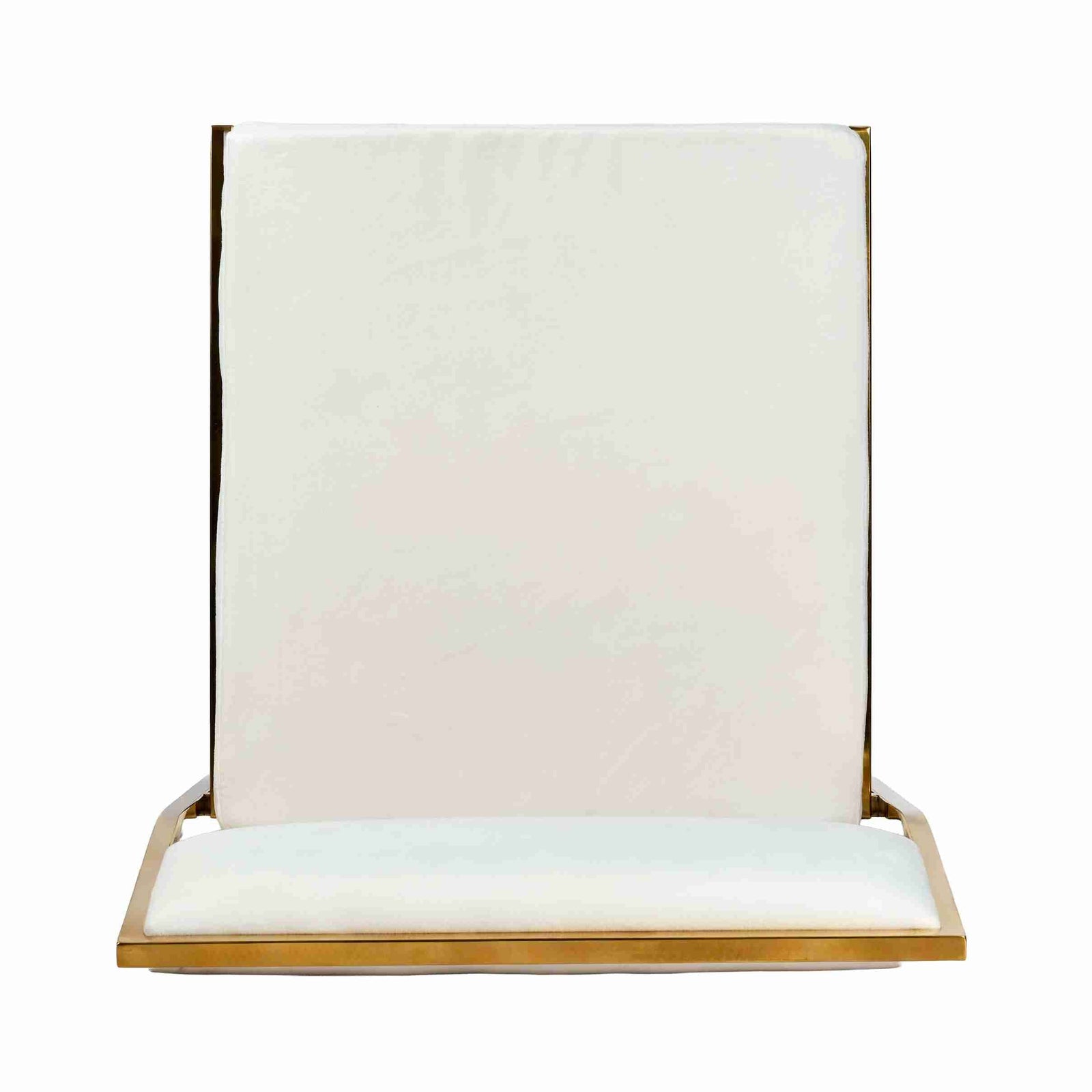 Chivari Melissa Barstool in Gold Stainless Steel Frame with White Cushion Seat and Back BMMG-WHI-KIT-AX
