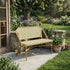 Toulouse Beige on Green Light Frame Bistro Bench Loveseat BNBPBG-AX-T