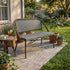 Toulouse Black on White Dark Frame Bistro Bench Loveseat BNBPBLA-AX-T