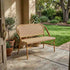 Toulouse Beige on Maroon Light Frame Bistro Bench Loveseat BNBPBM-AX-T