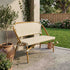 White on Beige Medium Frame Bistro Bench Loveseat