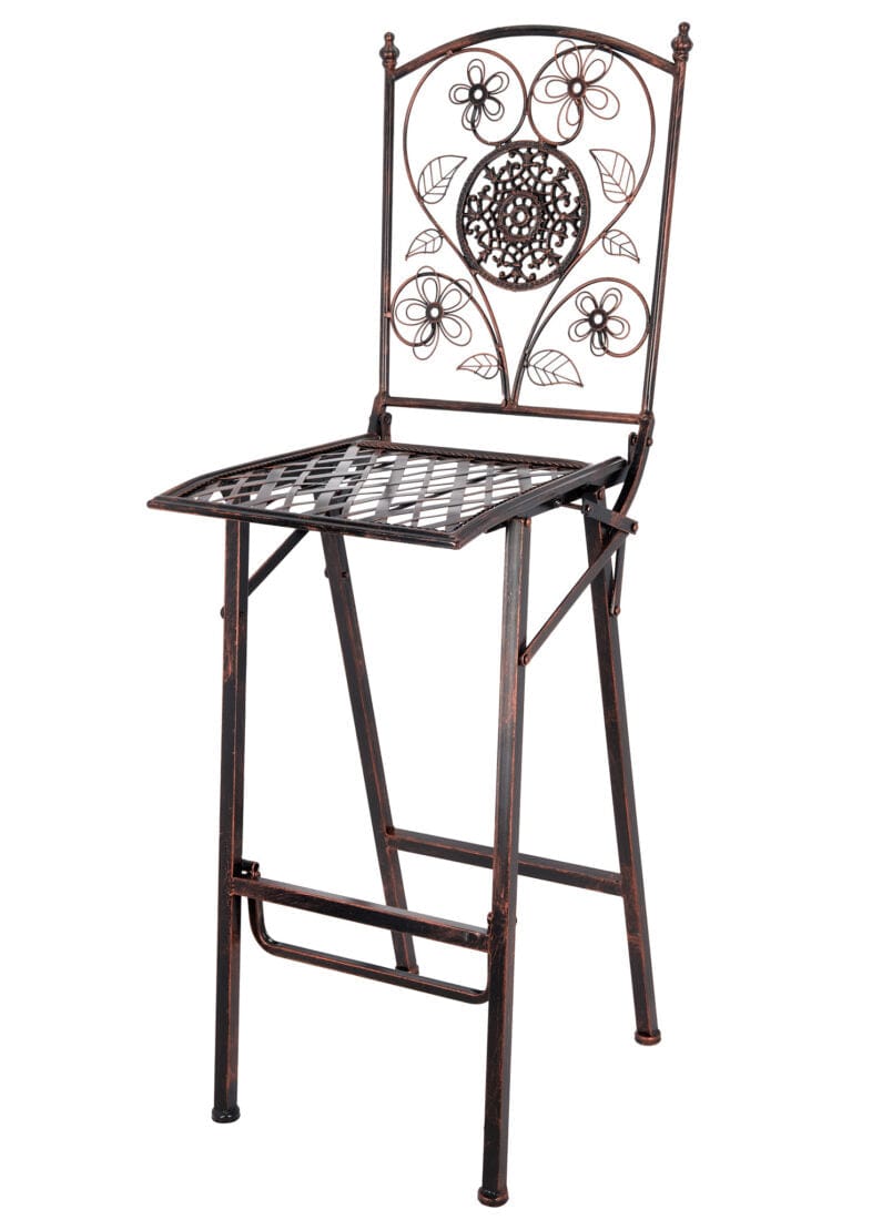 Chivari Bronze Barcelona Bistro Barstool with Square Seat and Back (Per Chair Price Shown – Sold only in Quantities of 2) BBBMBR-AX-T