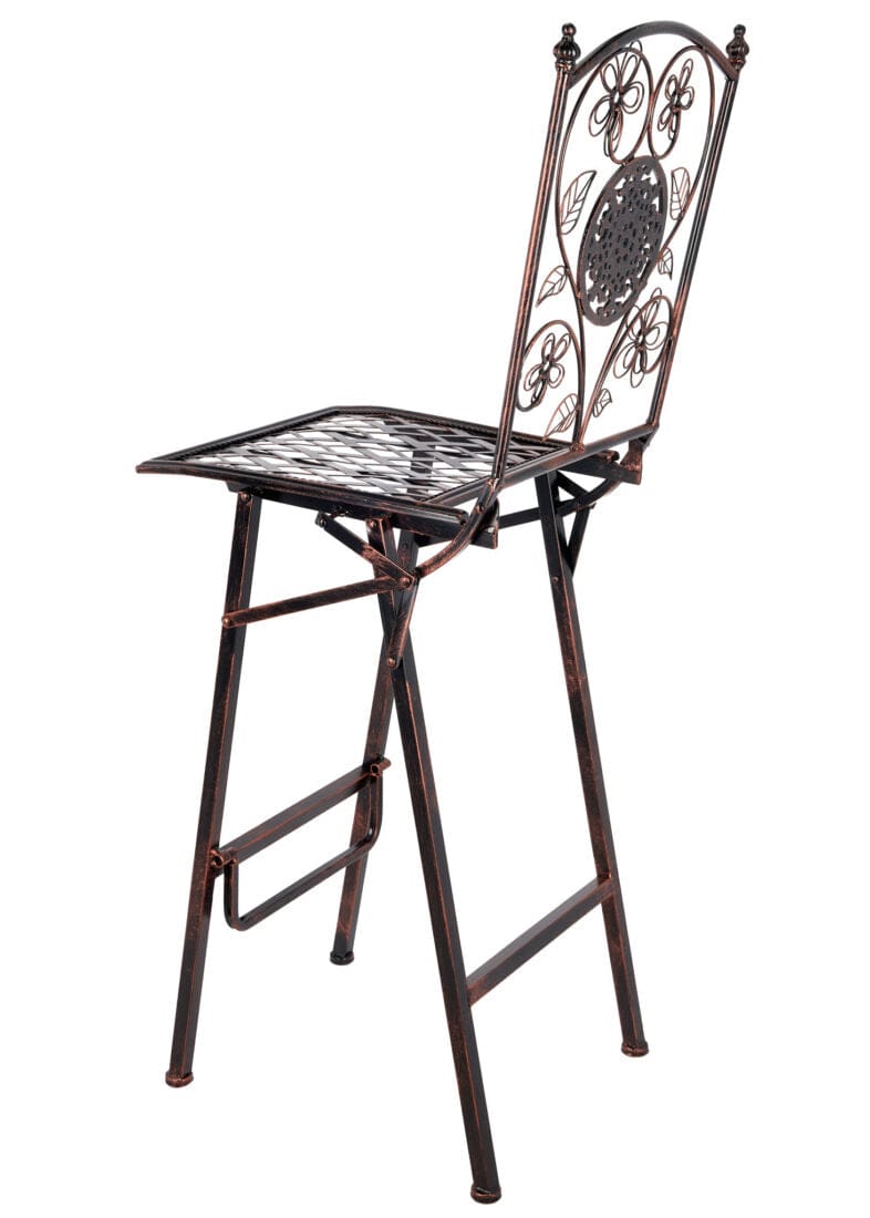 Chivari Bronze Barcelona Bistro Barstool with Square Seat and Back (Per Chair Price Shown – Sold only in Quantities of 2) BBBMBR-AX-T