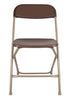 Chivari 100 Pack Brown Plastic Folding Chair and 10 96" (8 Foot) Rectangular Plywood Banquet Table CFPBR-100PLY96-KT