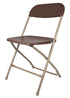 Chivari 100 Pack Brown Plastic Folding Chair and 10 96" (8 Foot) Rectangular Plywood Banquet Table CFPBR-100PLY96-KT