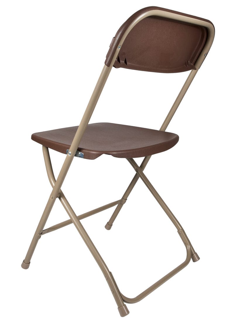 Chivari 100 Pack Brown Plastic Folding Chair and 10 96