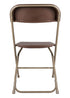 Chivari 100 Pack Brown Plastic Folding Chair and Cart Bundle with Strap CFPBR-100GCRTS-KT