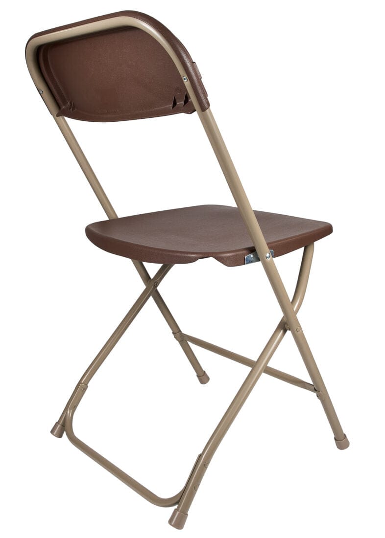 Chivari 100 Pack Brown Plastic Folding Chair and 10 96