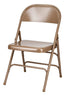 Chivari 48 Brown Metal Folding Chairs + 6  Heavy Duty Plastic 72x30 Banquet Tables  + Hybrid Folding Chair and Banquet Table  Cart CFMBR-48-6RT-KT