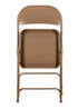 Chivari 48 Brown Metal Folding Chairs + 6  Heavy Duty Plastic 72x30 Banquet Tables  + Hybrid Folding Chair and Banquet Table  Cart CFMBR-48-6RT-KT
