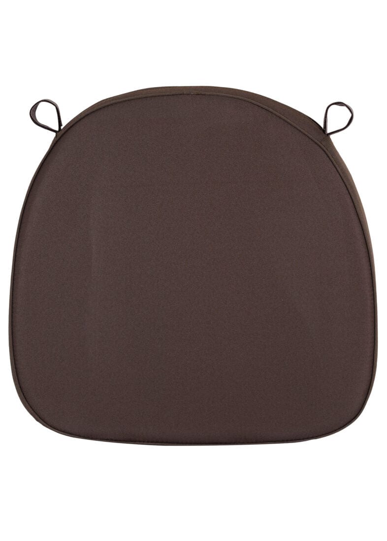 Chivari Brown Fabric 2” Thick Cross Back Cushion CUSHXSTRAP-BRN-AX-T