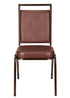 Chivari Brown Vinyl on Copper Vein Steel Frame Square Back Banquet Chair CQSVBR-ZF-T