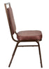 Chivari Brown Vinyl on Copper Vein Steel Frame Square Back Banquet Chair CQSVBR-ZF-T