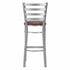 Chivari Ladder Back Bar Stool with Silver Frame and Brown Vinyl Seat BLMSVBR-ZF-KT