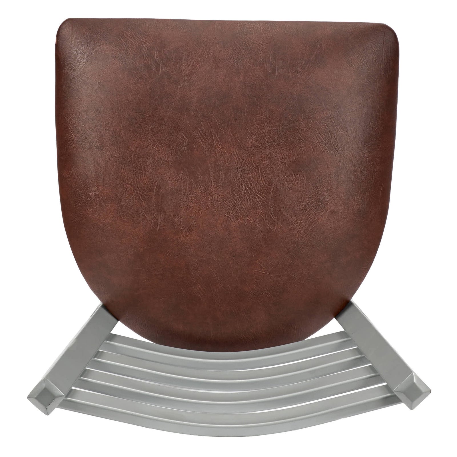 Chivari Ladder Back Bar Stool with Silver Frame and Brown Vinyl Seat BLMSVBR-ZF-KT