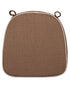 Chivari Light Brown with Beige Piping 2.5" Thick Chair Cushion - World's Best Cushions CUSHBST-TPBR-AX-T