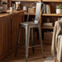 GunMetal Gray Hi Gloss Tolix Style Metal Barstool with Back