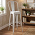 Chivari White Hi Gloss Tolix Style Metal Barstool with Back BTBMW-AX-T