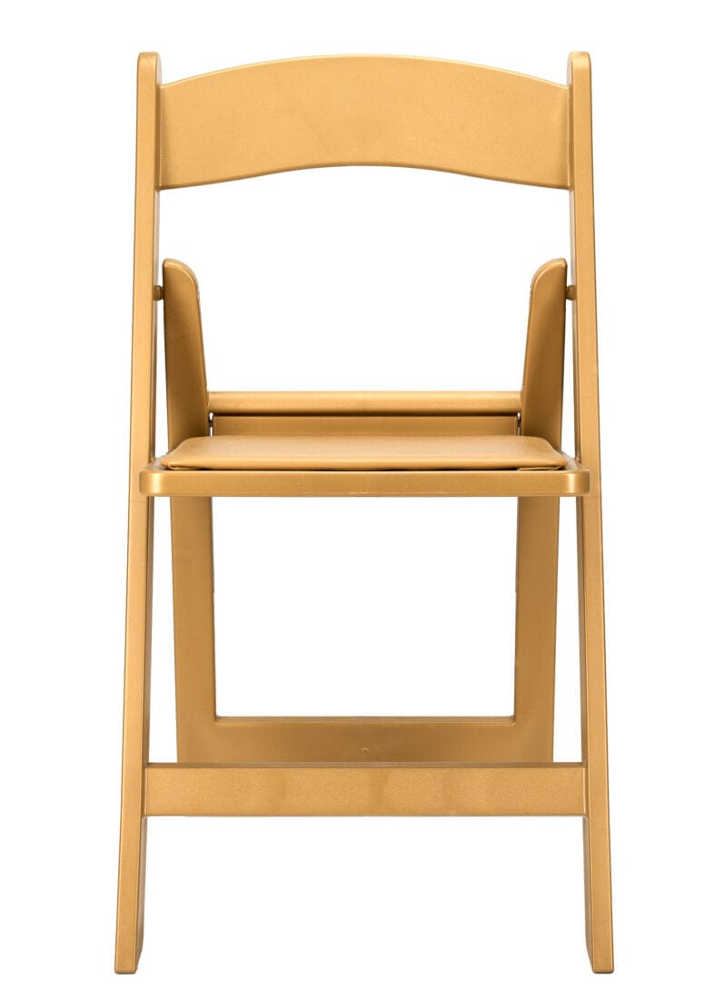 Bullion Gold with Bullion Gold Vinyl Cushion Resin Folding Chair