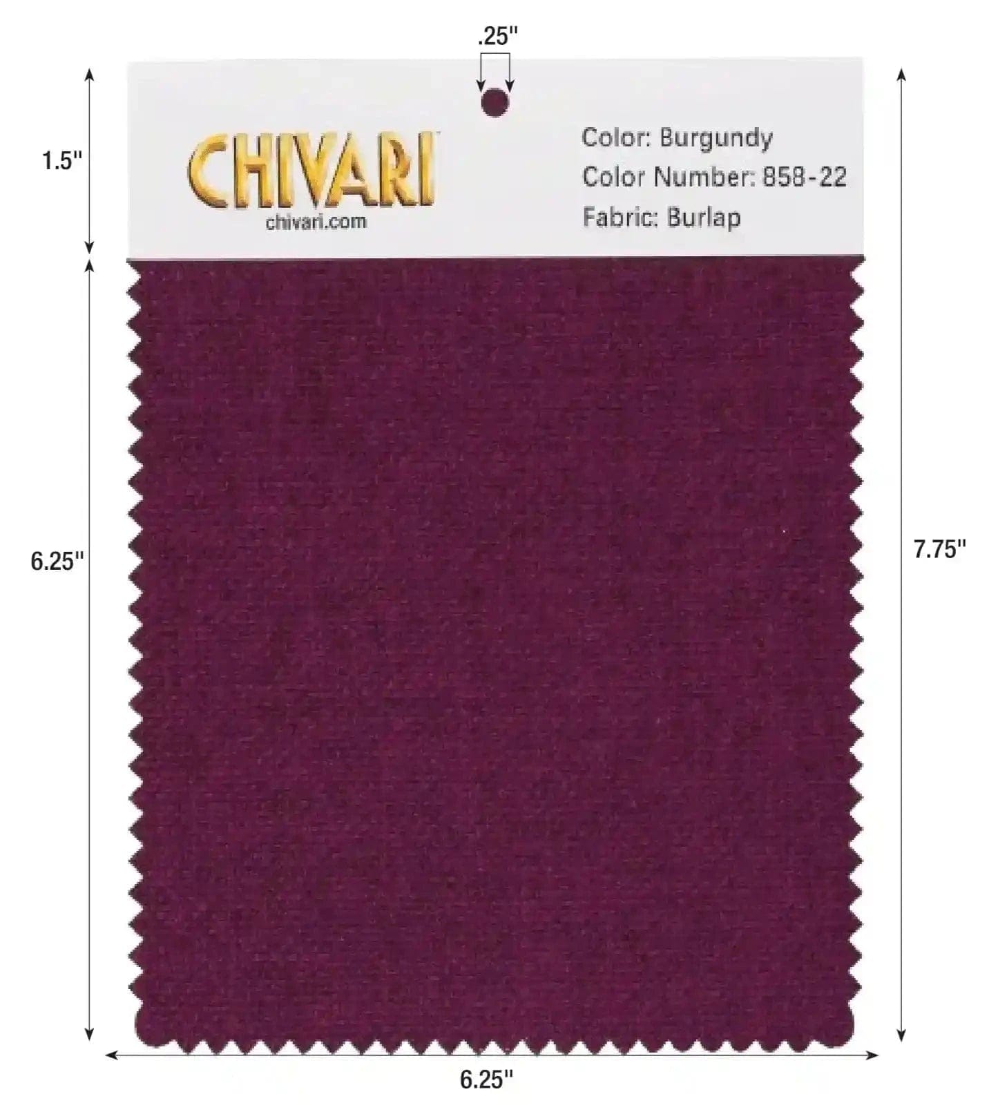 Chivari World’s Best Cushion Fabric Swatch – Burgundy SW-B-BG-A