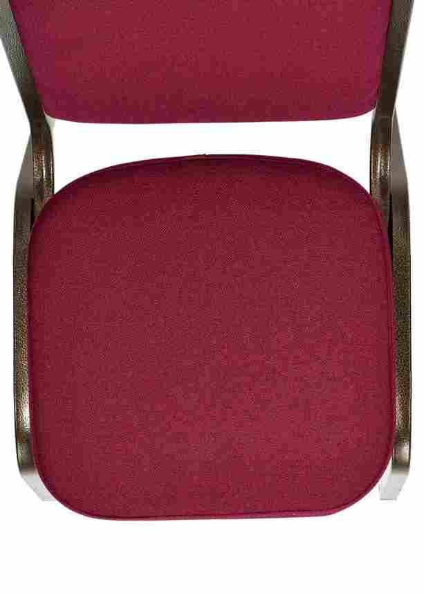 Chivari Burgundy Fabric on Gold Vein Frame Square Back Banquet Chair CQSFBU-ZF-T
