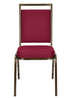 Chivari Burgundy Fabric on Gold Vein Frame Square Back Banquet Chair CQSFBU-ZF-T