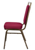 Chivari Burgundy Fabric on Gold Vein Frame Square Back Banquet Chair CQSFBU-ZF-T