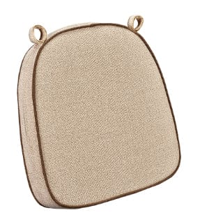 Chivari Beige with Light Brown Piping 2.5" Thick Chair Cushion - World's Best Cushions CUSHBST-BRTP-AX-T