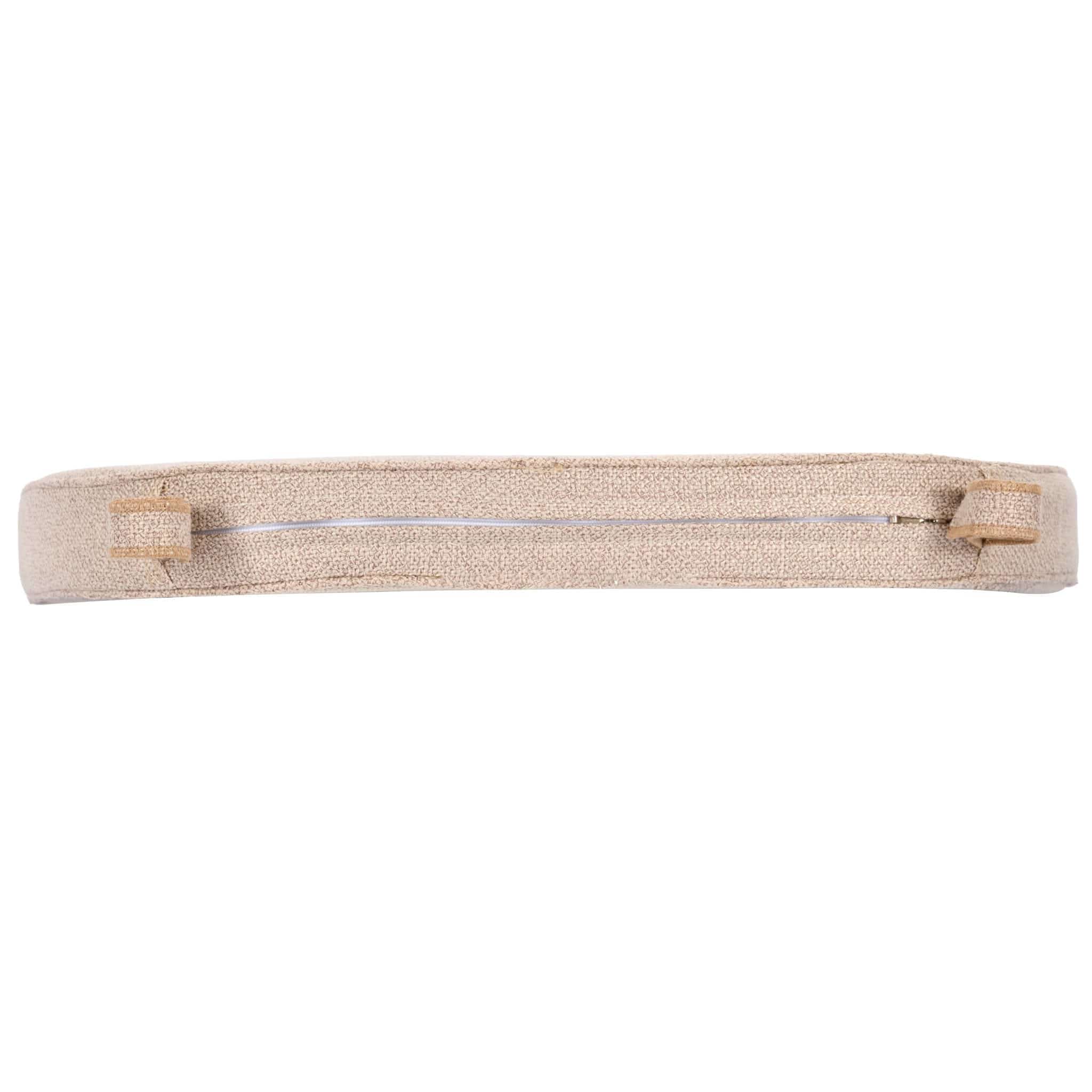 Chivari Burlap Tan 2.0" Thick  Willow Wood Velcro Strap Cushion CUSHWWSTRAPBLP-T