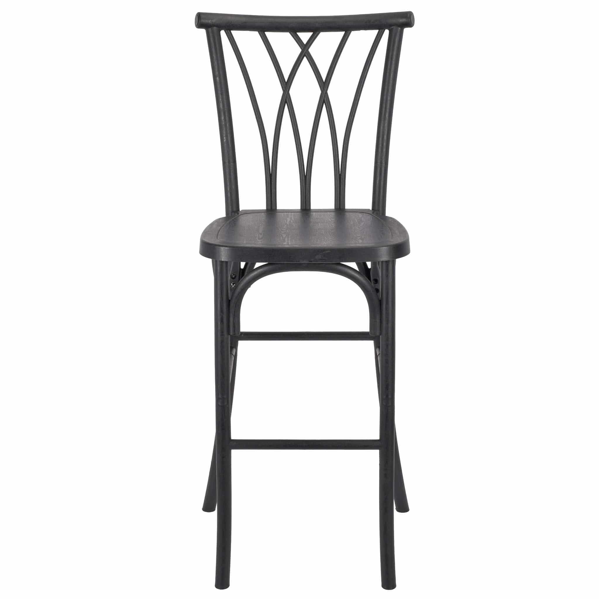 Chivari Black Resin Steel Skeleton™ Willow Barstool - 2 Pack - Some Assembly Required BWRB-KD-ST-AX-2