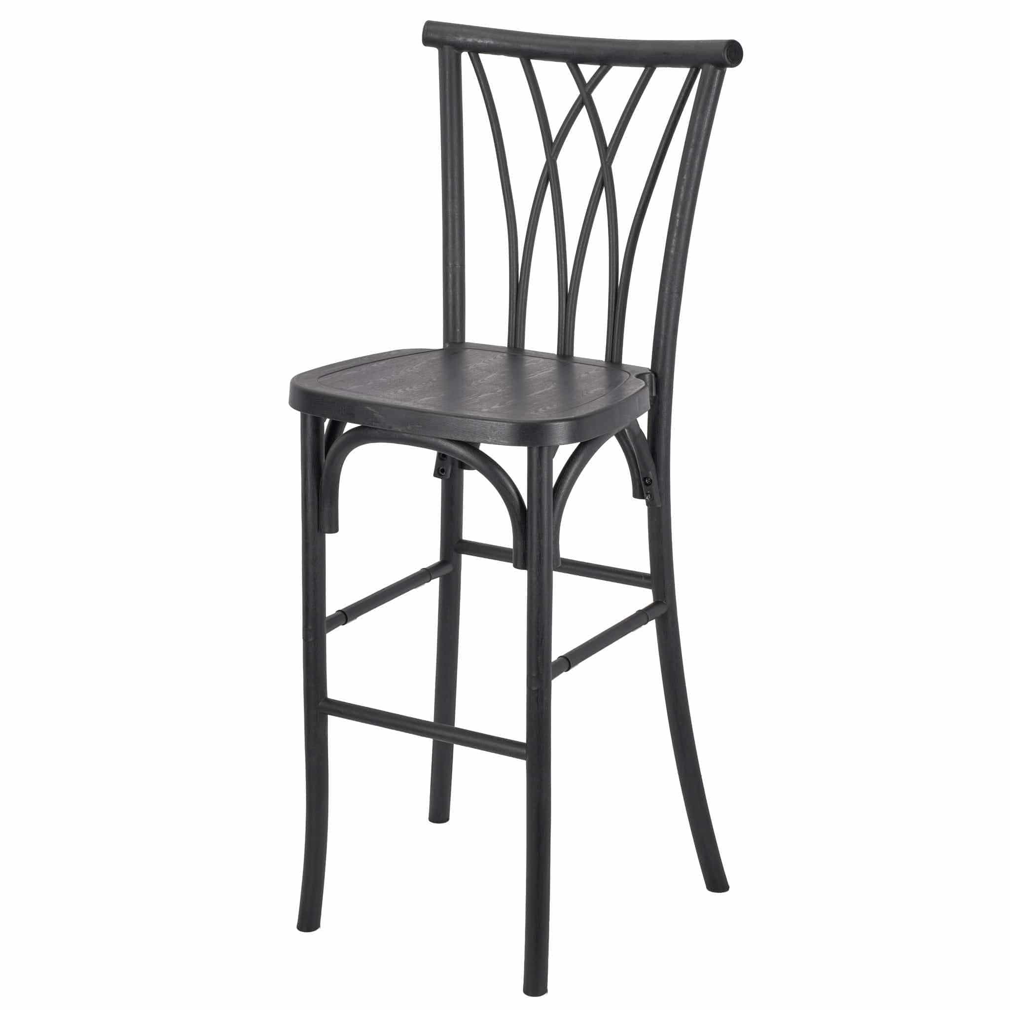 Chivari Black Resin Steel Skeleton™ Willow Barstool - 2 Pack - Some Assembly Required BWRB-KD-ST-AX-2