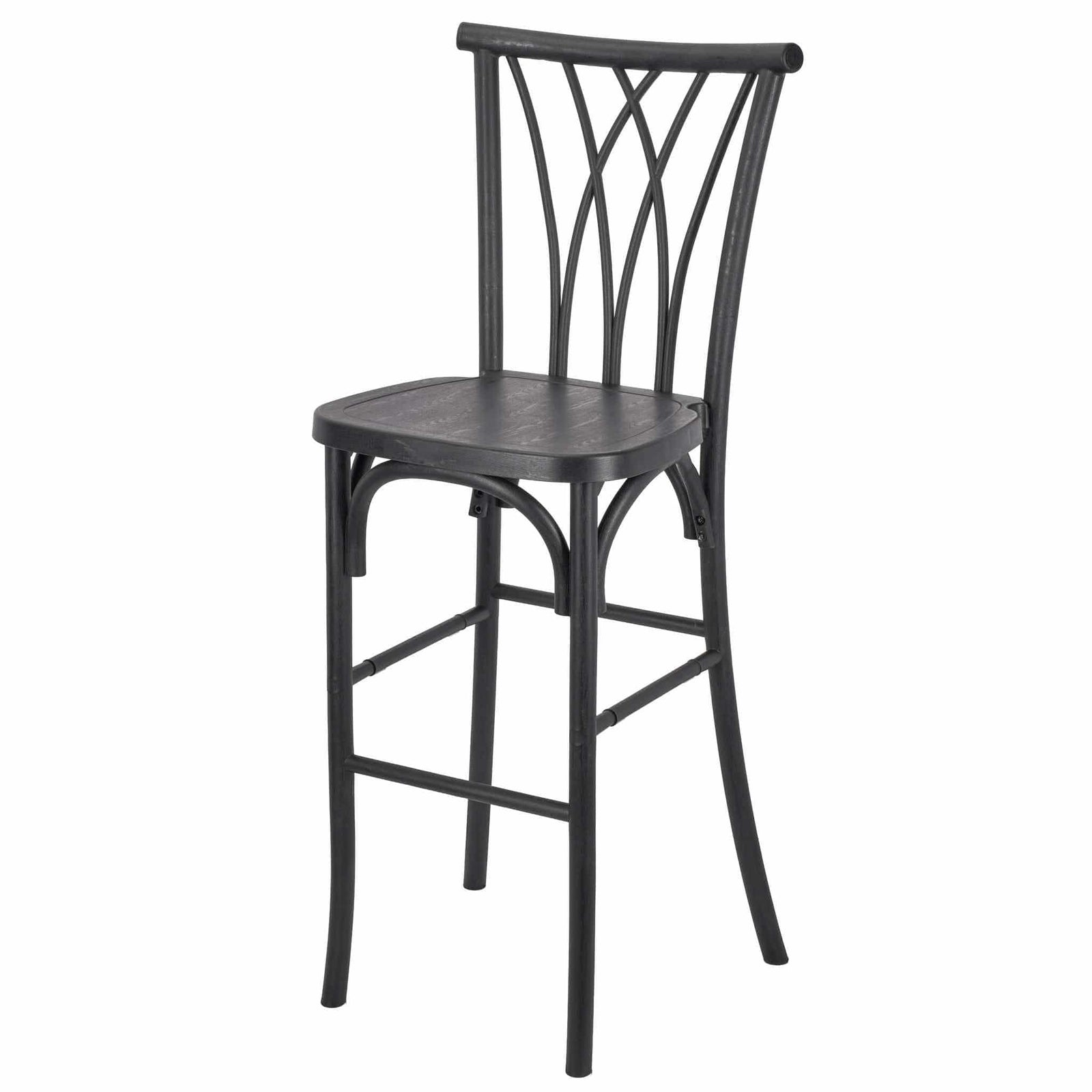 Chivari Black Resin Steel Skeleton™ Willow Barstool - 2 Pack - Some Assembly Required BWRB-KD-ST-AX-2