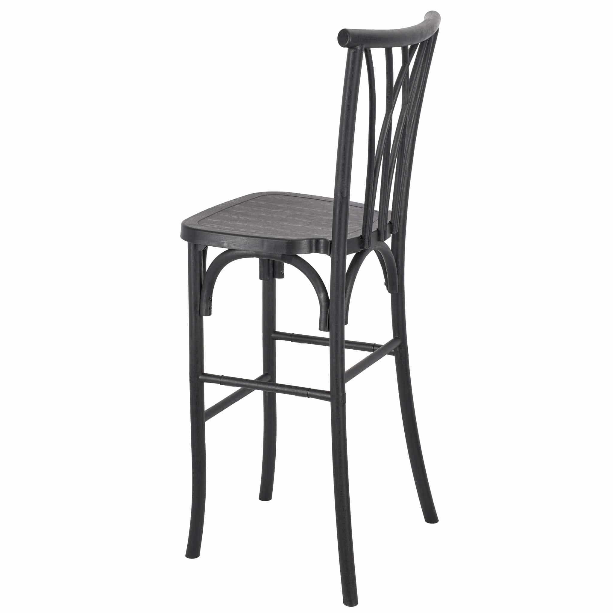 Chivari Black Resin Steel Skeleton™ Willow Barstool - 2 Pack - Some Assembly Required BWRB-KD-ST-AX-2