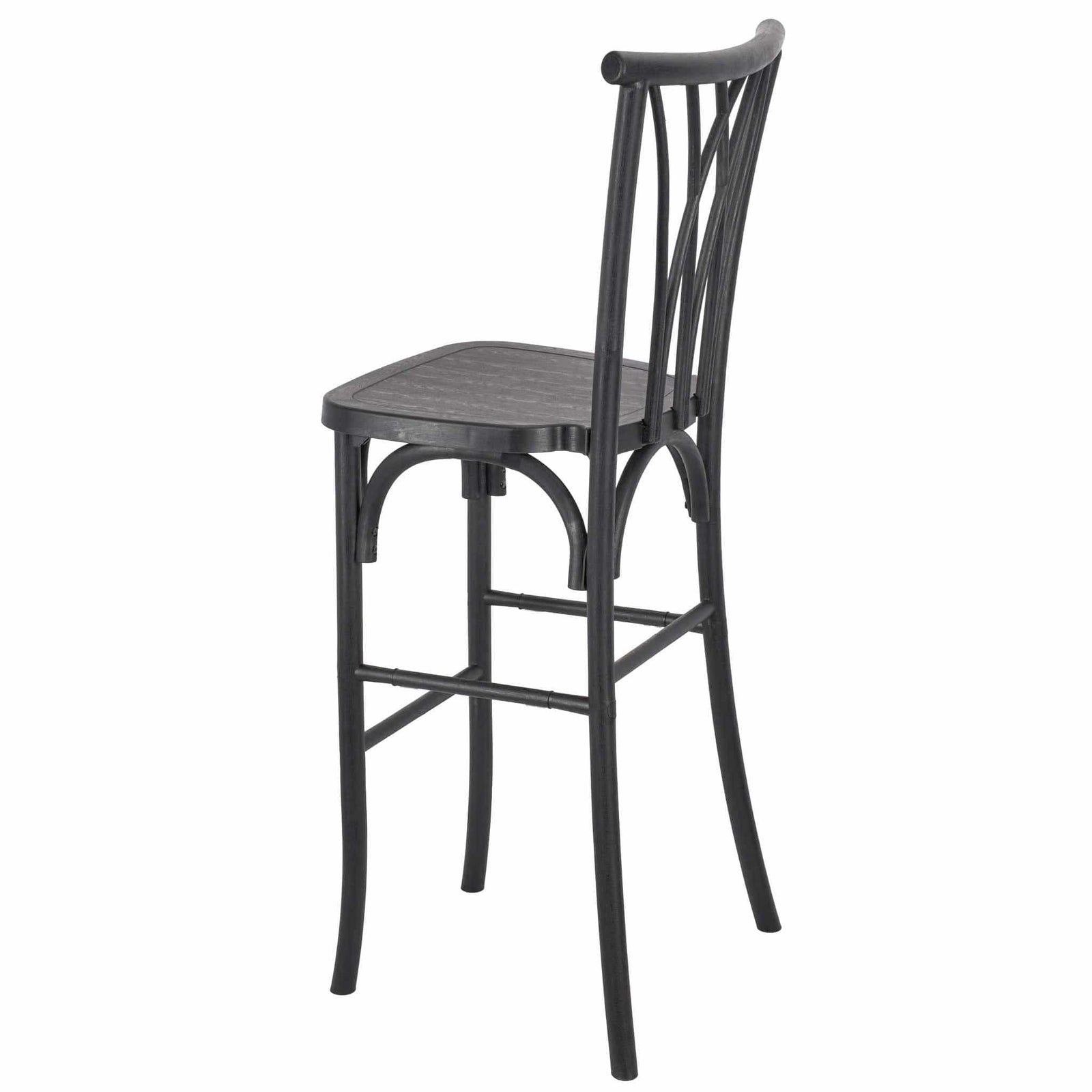 Chivari Black Resin Steel Skeleton™ Willow Barstool - 2 Pack - Some Assembly Required BWRB-KD-ST-AX-2