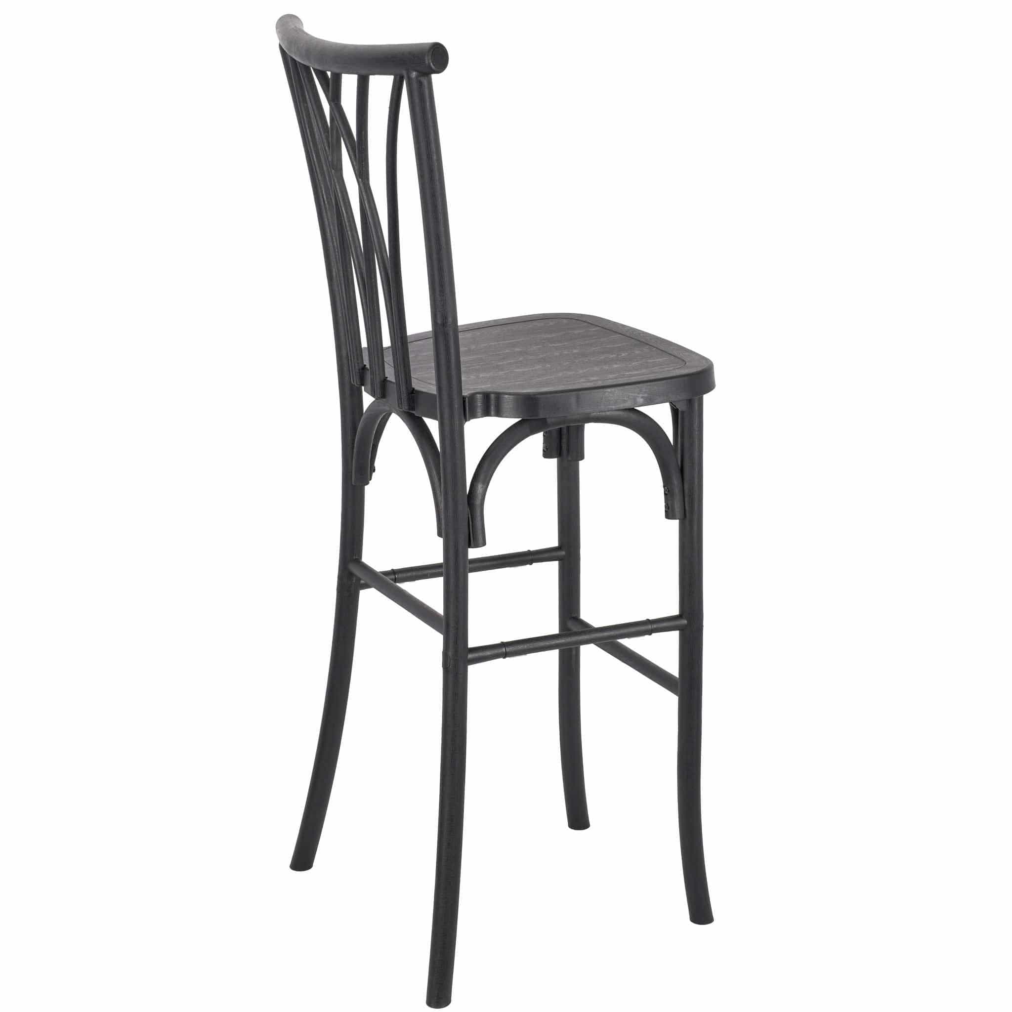 Chivari Black Resin Steel Skeleton™ Willow Barstool - 2 Pack - Some Assembly Required BWRB-KD-ST-AX-2